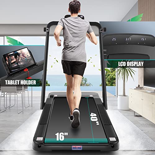 Ancheer 2 In 1 Under Desk Treadmill, Folding Treadmill For Home Office, 2.25Hp Walking Pad Treadmill With Handrail, Electric Running Jogging Machine With App, Remote Control And Led Display #TOP6