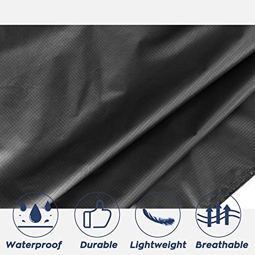 ANYOO Leichter Wasserdichter Regenponcho Regenjacken mit Ärmeln Belüftet Mehrzweck Regenmantel mit Kapuze Ideal für im Freien Camping Wandern Angeln, Schwarz, Einheitsgröße