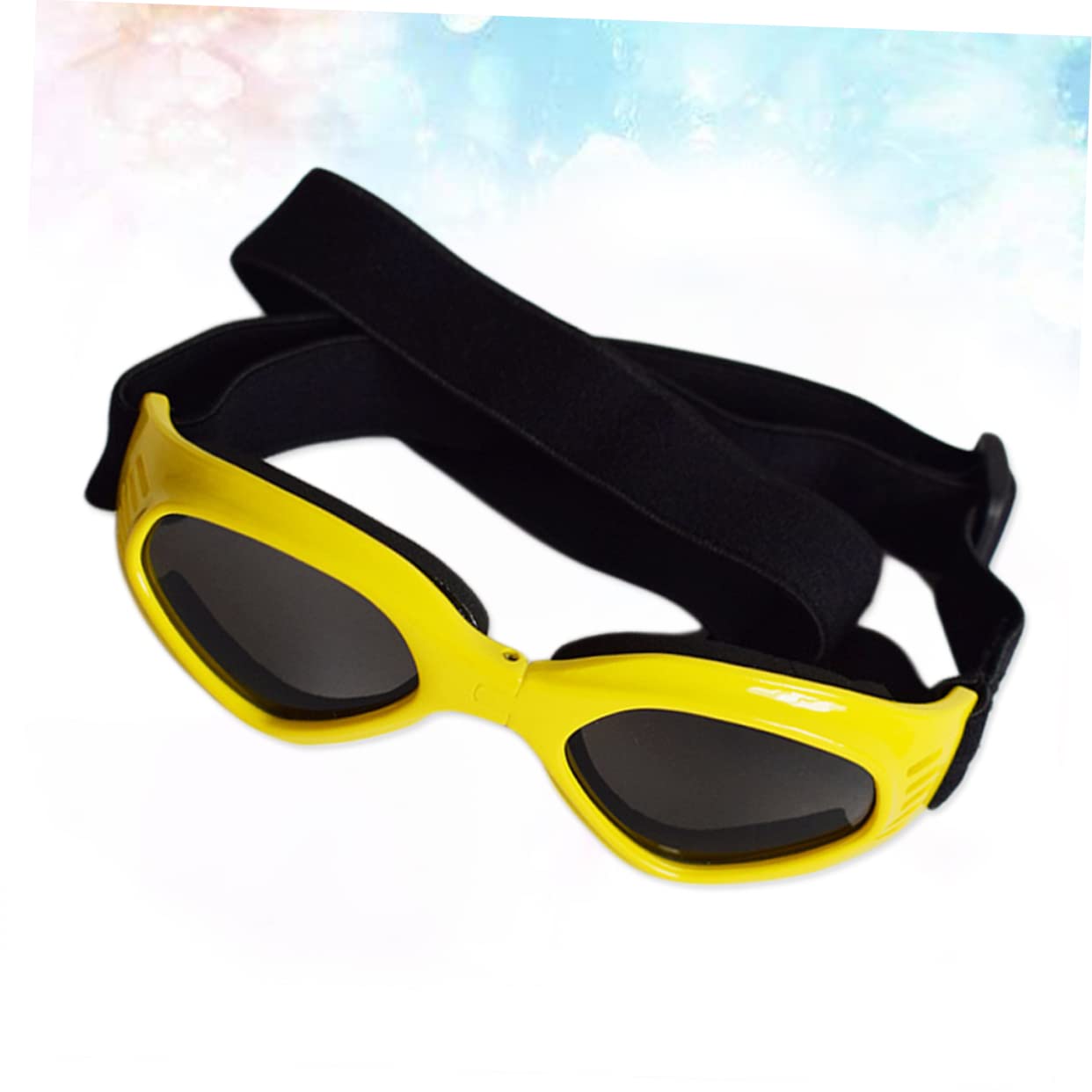 HANABASS Sunglasses for Dogs Uv Protection Pet Goggles Adjustable Straps Yellow Stylish Dog Eyewear