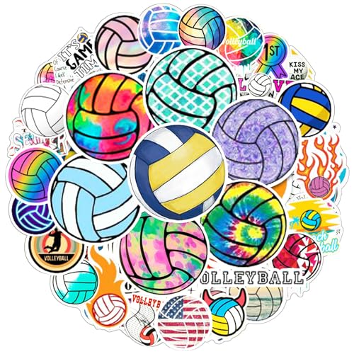 100 PCS Cute Volleyball Stickers Water Bottle Stickers for Kids Teens Waterproof Vinyl Laptop Kids Stickers for Laptop Bumper Skateboard Guitar