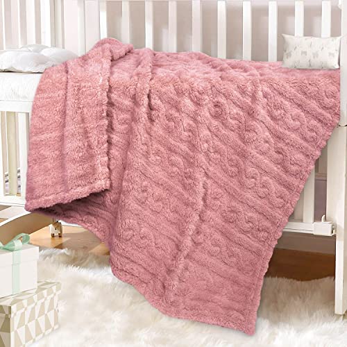 3D Fleece Baby Blanket For Girls Boys Fluffy Fuzzy Flannel Soft Warm Plush Cozy Bed Blanket For Home Decor, Toddlers Infant Or Newborn Receiving Blanket (30X40Inch, Coral Pink) #TOP4