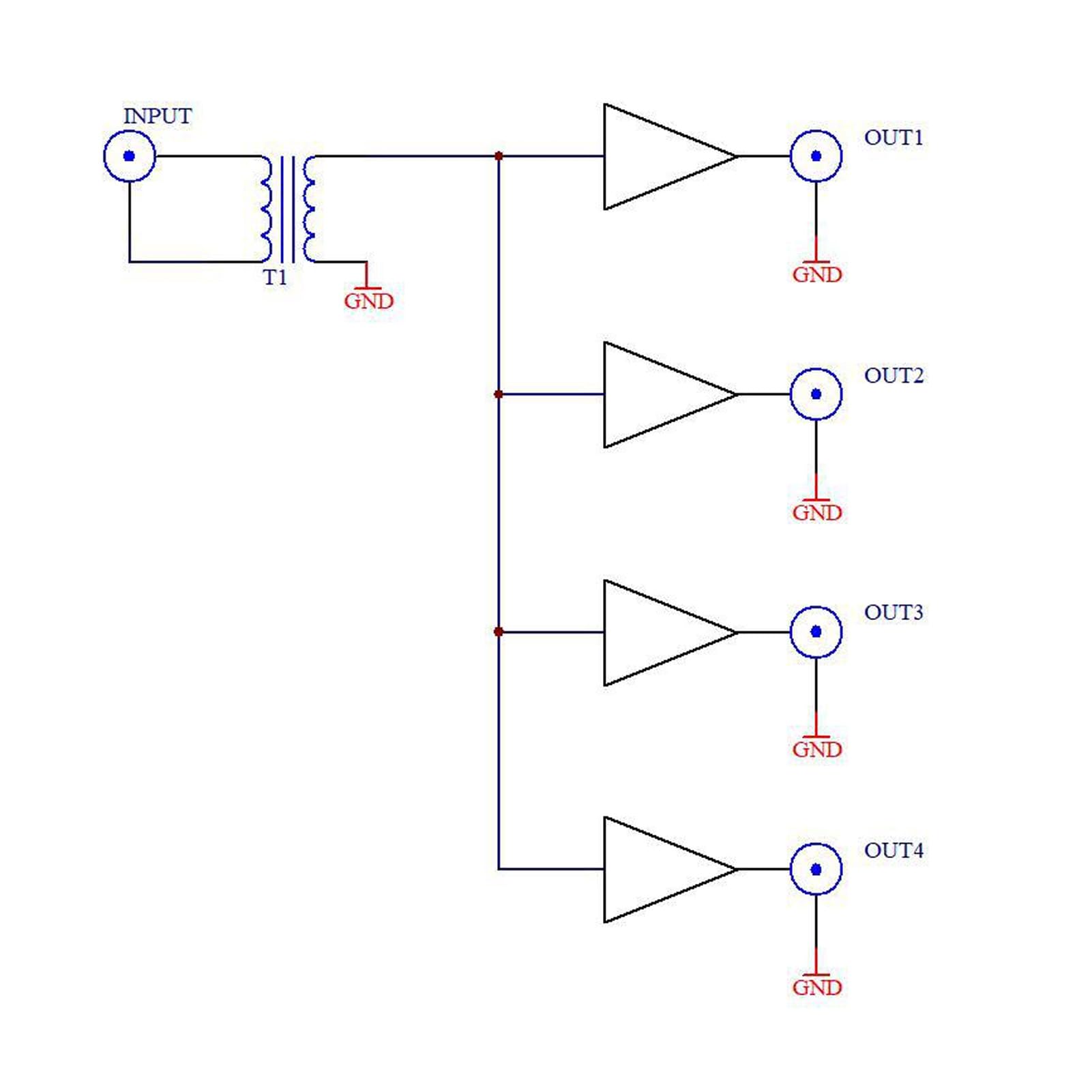 Jectse Distributeur D'isolation RF, Répartiteur de Actif pour SDR GPSDO, 100 KHz à 150 MHz avec Matériau en Alliage, pour Antennes Radio, Sources D'horloge