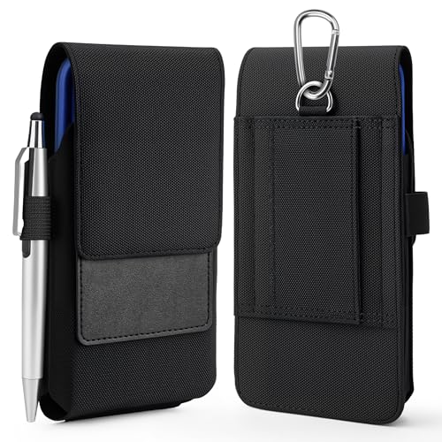 Image of BECPLT for Galaxy S24+ S23+ S22+ 5G S21+ Note 20 Ultra 5G Nylon Cell Phone Pouch Holster Case with Belt Clip Cover for iPhone 16 Pro Max 15 Pro Max 14 Pro Max 13 Pro Max 12 Pro Max Galaxy S24 Ultra