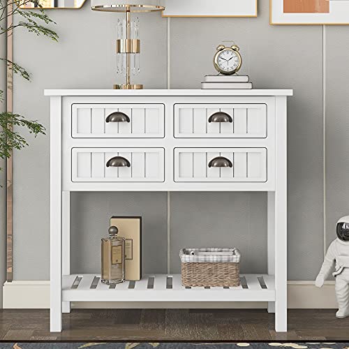 Merax White Modern Wood Buffet Sideboard With Drawers And Bottom Shelf Console Table For Living Dinning Room Kitchen, Type 10 #TOP15