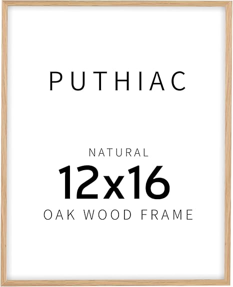 12x16 Oak Wood Picture Frame - Minimalist 12x16 Poster Frame, 12"x16" Picture Frame Wood, Natural Solid Wooden Picture Frames for Wall Art Photo and Prints(1 Pack, Beige)