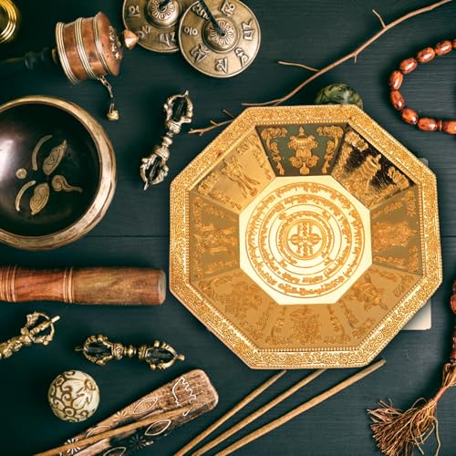 STAHAD 金属鉄製多用途スモークプレート 八角形供え鉢 寺院用火の供え皿安定構造 祭壇や家庭装飾向けトリビュートフルーツプレート [3]