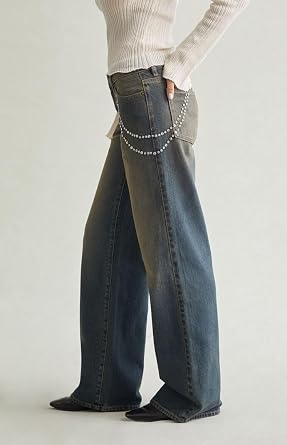 PacSun Women's Casey Low Rise Baggy Jeans Light Blue Tinted