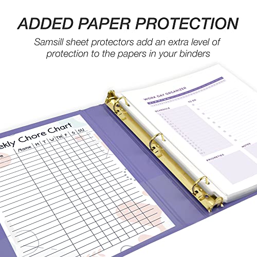Image of Samsill Durable 1 inch 3 Ring Binder, 100% Recycled Chipboard, Lilac