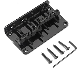 Vaguelly 1 Conjunto De Substituição De Instrumento Musical De 4 Cordas Ponte De Guitarra De 4 Cordas Ponte De Sela Banqiao Ponte De Guitarra Preta Ponte De Placa De