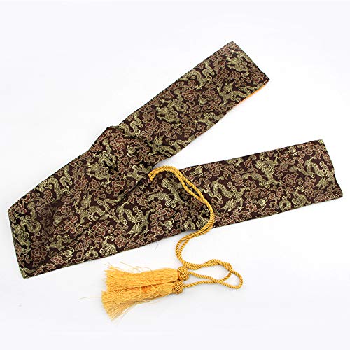 太極拳キャリーケース、シルク53インチ日本刀サムライソード収納バッグ太極拳剣キャリーケース、ゴールデンタッセル付き、U(B)