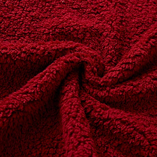 Fflmyuhul I U Ultra Super Soft Lightweight Cozy Throw Blanket For Bed Couch Warm Fuzzy Sherpa Blanket/Throw Blanket For Shower Gift Wine Red … #TOP5