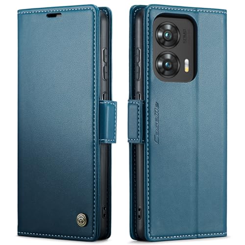 HAII Flip Wallet Case for Moto G Stylus 5G (2024), with RFID Blocking Credit Card Slot Kickstand Magnetic Closure Protective Phone Cover Women Men for Motorola Moto G Stylus 5G 2024 (Blue)