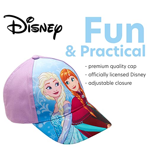 Image of Disney Frozen Kids Baseball Cap Adjustable Hat for Elsa Girls and Anna Age 4-7 Years