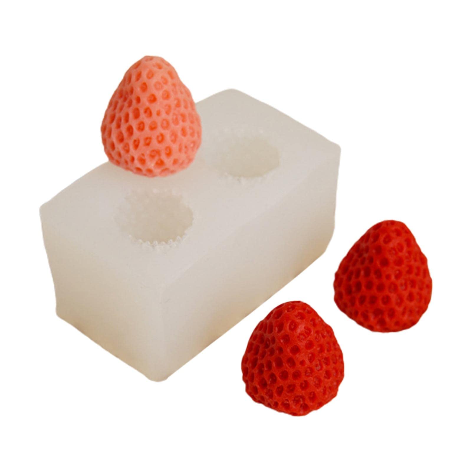 Strawberry Silicone Molds, Fruit Shape Ice Cream Mould, Handicrafts Silicone Mould for Soap Candles Making