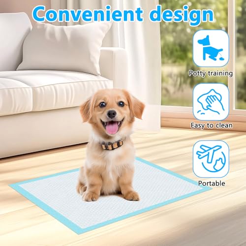 Foymlon 100 Stück Welpen Unterlagen, 33 x 45 cm PIPI Matten für Hunde, Puppy Pads mit 6 Schichten Design, Schnell Trocknen und Feuchtigkeit Absorbieren, Geeignet für Hunde, Katzen und Schweine