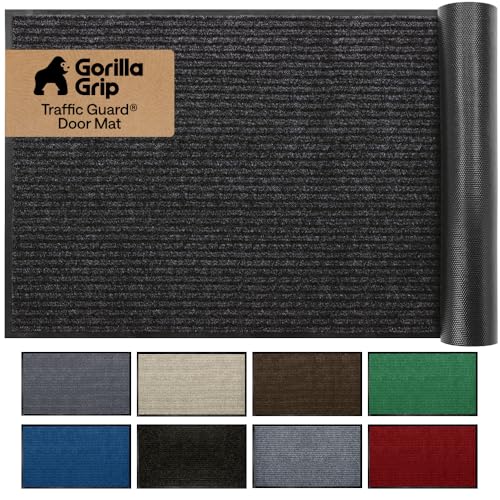 GORILLA GRIP Waterproof Traffic Guard Door Mat, 72x48 Heavy Duty Entryway...