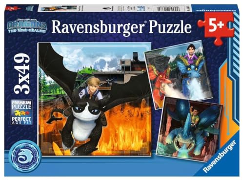 Ravensburger 5688 Dragons: The Nine Realms 3X 49 Piece Jigsaw Puzzles for Kids Age 5 Years Up