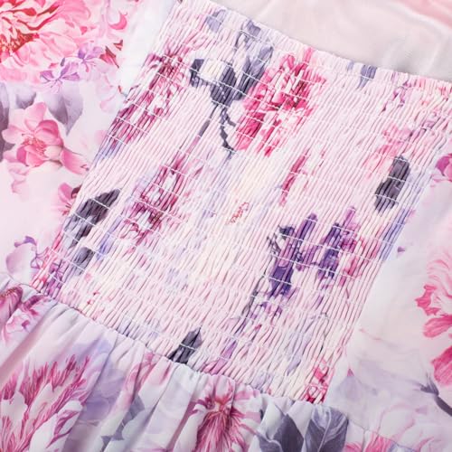 Image of GRACE KARIN 2026 Women's Summer Floral Wedding Guest Dress,Beach Flowy A Line Maxi Off Shoulder Bridesmaid Dresses