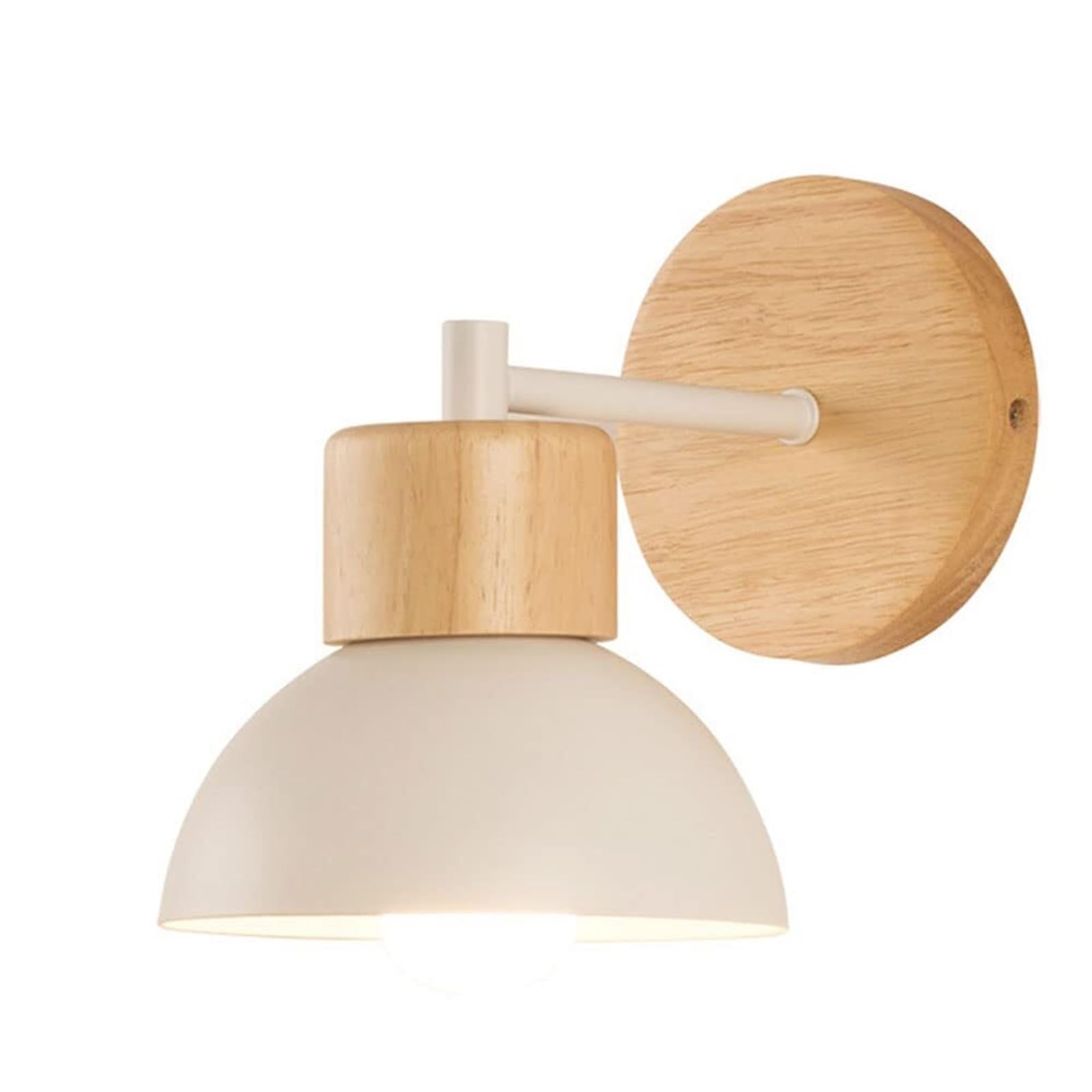KHUKHU Nordic Wall Light Bedroom Wall Lamps & Sconces Decoration Ceiling Light Fixtures Wall Sconce Light Fixture Led Creative Wood Corridor Children's Bedside Lamp(White,A)