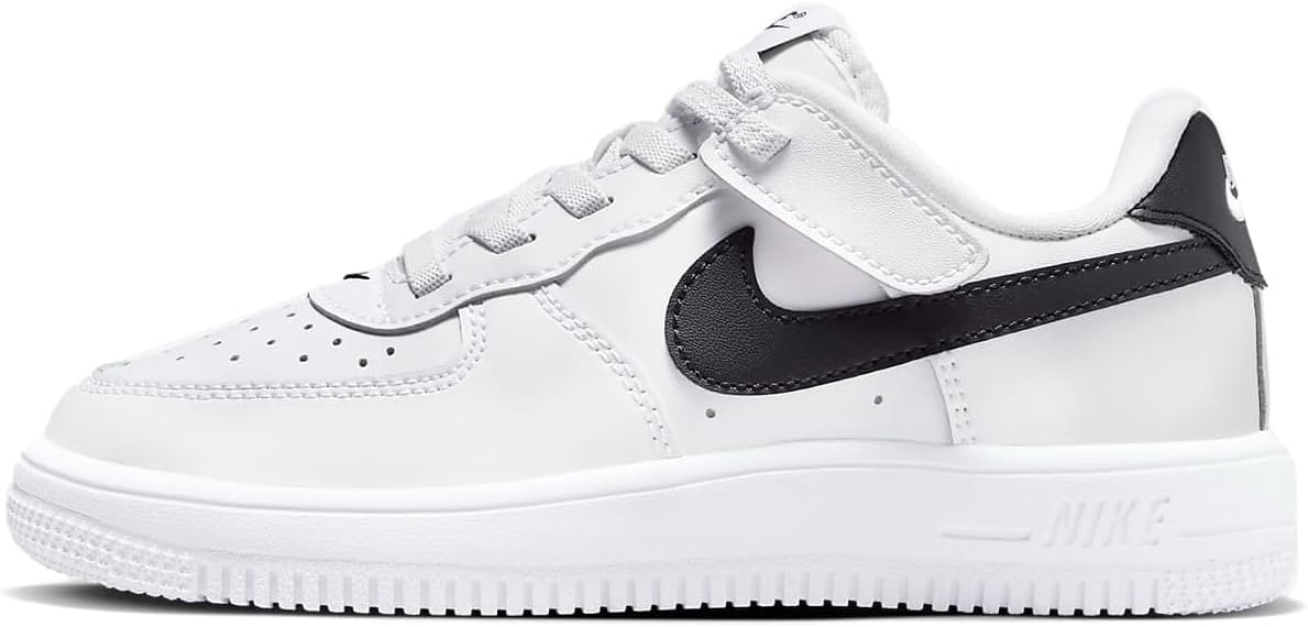 Nike Force 1 Low EasyOn Little Kids' Shoes (FN0237-101, White/Black) Size 8