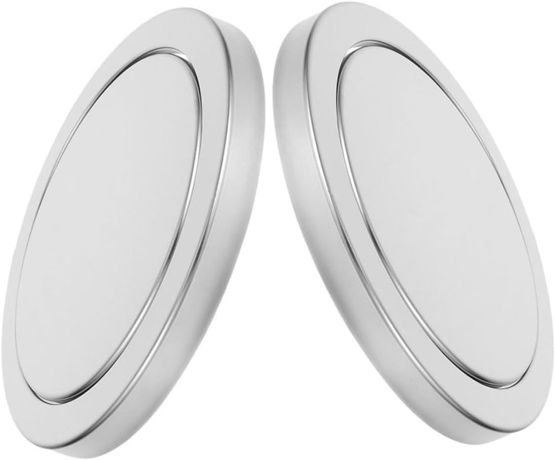 Alipis 2pcs Stainless Steel Swing Top Trash Can Lids for Embedded Countertop Waste Bins, Fits 21.5-24cm Openings, Replacement Recessed Trash Flap Covers for Kitchen Bathroom Home Use