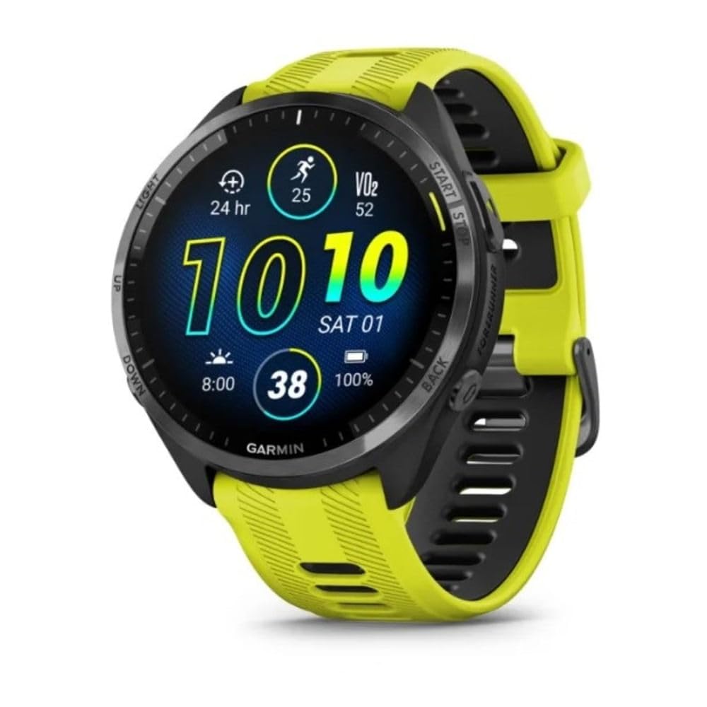 Garmin Relógio Forerunner 965 Amarelo 47mm com Monitor Cardíaco de Pulso e GPS