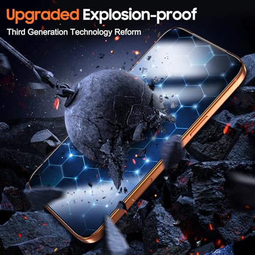 Image of UniqueMe 2 Pack for 360 Privacy Screen Protector for iPhone 17 Pro - 6.3 inch [4 Way Anti-Spy] [Bubble-Free] [Military Grade Shatterproof & 9H+ Hardness] 4 Way Privacy Screen iPhone 17 Pro Tempered Glass Full Coverage, Easy to install
