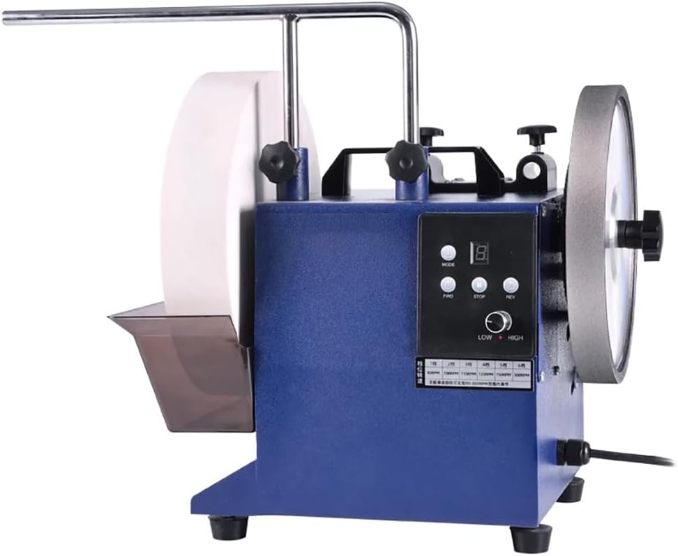 Commercial Water-Cooled Knife Sharpening System, Electric Low-Speed Knife Sharpener with Adjustable Water Tank, 180-Grit Electroplated CBN Grinding Wheel, Benchtop Knife Sharpener