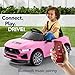 Best Choice Products Kids 12V Electric Ride On Car Officially Licensed Ford Mustang w/Parent Control, LED Lights, 2 Speeds, Bluetooth - Pink