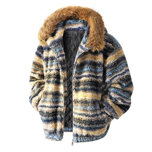 Veste en polaire pour homme haut de gamme avec fausse fourrure