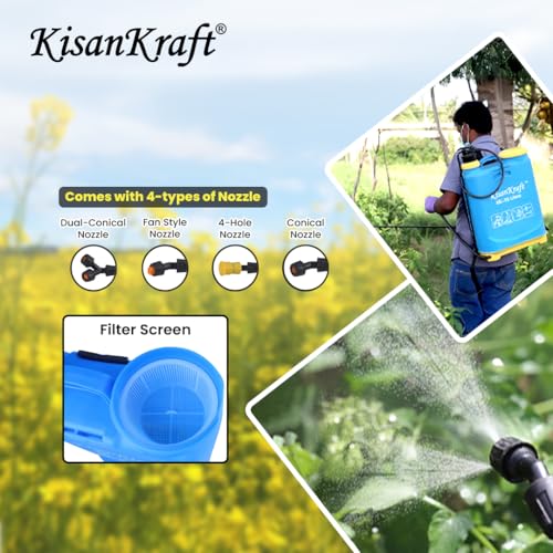 Image of KisanKraft KK-16LTR Manual Knapsack Sprayer Features a 16L Tank, 750ml /min Output | Ideal for Agricultural Spraying | Easy to Use and Maintain | Perfect for Pesticides, Fertilizers, and Herbicides
