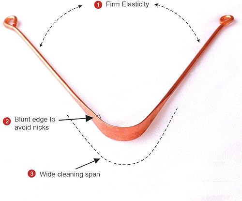 Miniatura 2 de Limpiador de lenguas de cobre puro, raspador ayurvédico para hombres y mujeres, juego de 12