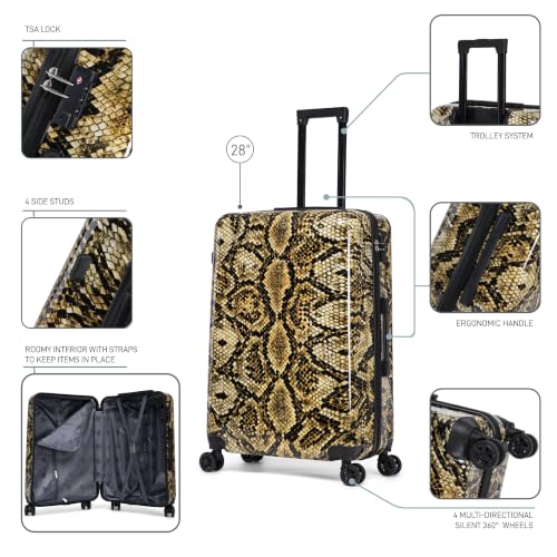 Image of InUSA Snake Print 28-Inch Hardside Spinner Luggage Lightweight & TSA Lock