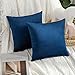 MIULEE Lot de 2 Housses de Coussins en Velours Décoratif Canapé Taie d'oreiller Super Lisse Doux Confortable Decoration Maison Salon Chambre pour Canapé 35X35CM Bleu Foncé