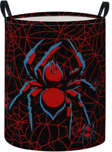 Image of Baby Laundry Basket Baby Nursery Hamper Kids Laundry Basket Toy Storage Bin for Boys Room Decor Gift Baskets for Bedroom Bathroom(Spiders)