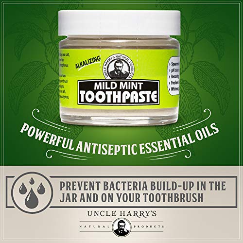 Uncle Harry's Mild Mint Remineralizing Toothpaste | Natural Whitening Toothpaste Freshens Breath & Promotes Enamel | Vegan Fluoride Free Toothpaste #TOP4