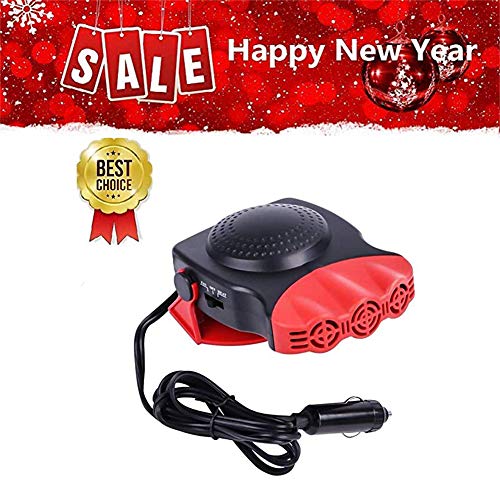 Portable Car Heater Fan Defroster Demister,30 Seconds Fast Heating Quickly Defrosts Defogger Car Vehicle Cooling Fan Auto Windscreen Heater(Red)