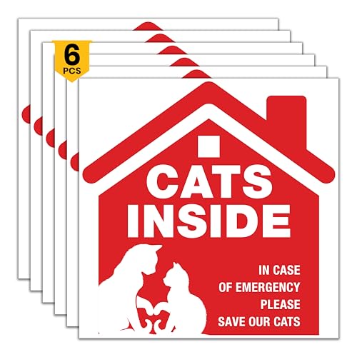 Cats Fire Rescue Sticker 5x5 Vinyl Water-Proof Pets Sign