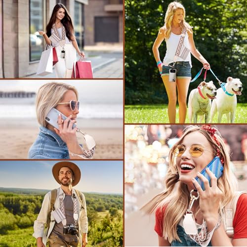 Image of XANGNIER Clip and Go Strap for Phone with Wallet Crossbody, Phone Strap with Zippered Wallet, Adjustable Anti Theft Cellphone Lanyard for Women, Cellphone Chain Accessories,Multicolor 2