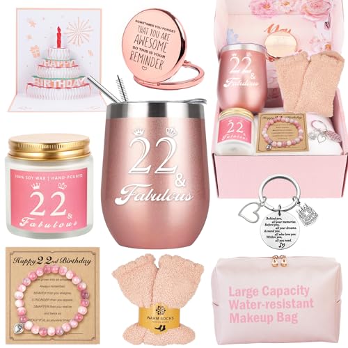 Awfrky Presentes de aniversário de 22 anos para mulheres, caixa de presente para melhores amigas, mãe, esposa, filha, irmã, namorada, colega de trabalho, melhor amiga, mulher única