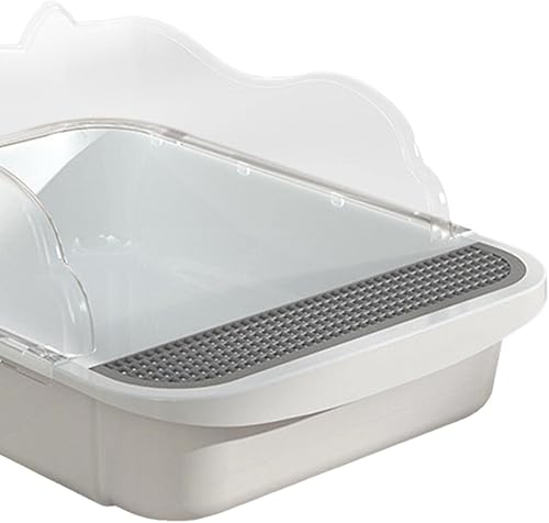 Miniatura 2 de KLKCMS Caja de arena semicerrada para mascotas y gatos, contenedor de inodoro antiadherente de alta cara, suministros para mascotas, bandeja de