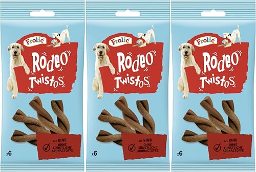 FROLIC™ Rodeo Twistos Beutel mit Rind 3 x 6 Stück