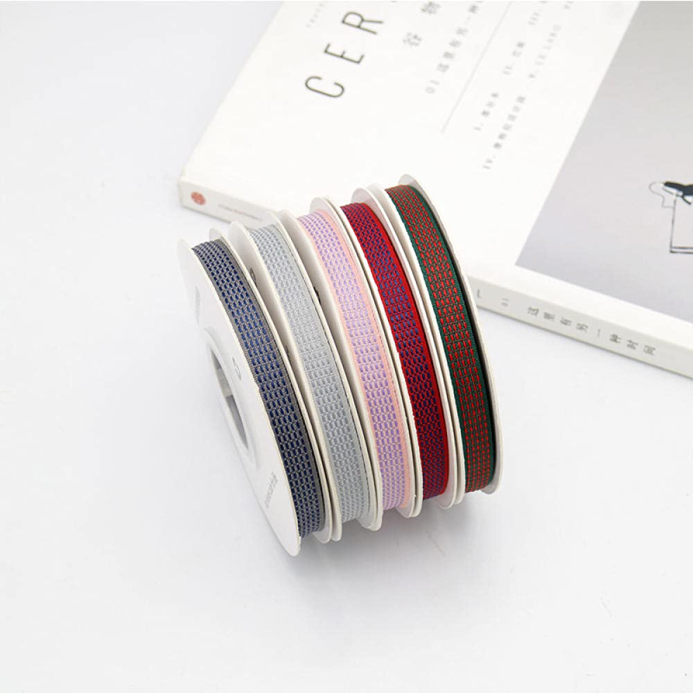 Ribbons For Gift Wrapping Ribbon For Fabric Satin Ribbons 1 Cm 15Yardas Contrast Color Jumper Gwintowany Zespół Skokowy Wstążka Wstążka Sznurka Spinacz Diy Materiał Bow Flower Prezent Opakowanie-Ciemn