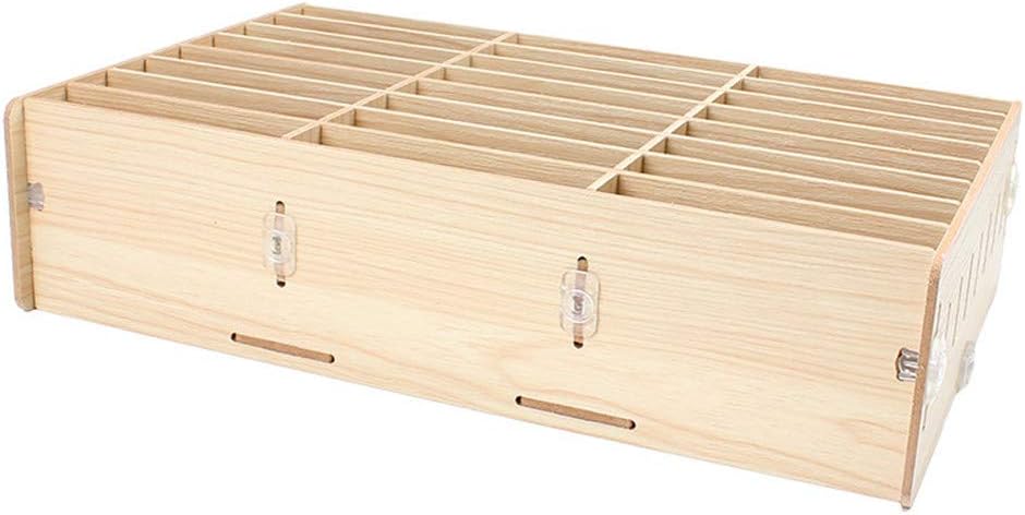 24 girds Flat Wood DIY Desktop Multi-girds Mobile Phone Storage Box Classroom Office Storage Rack Parts Storage Management Organizer