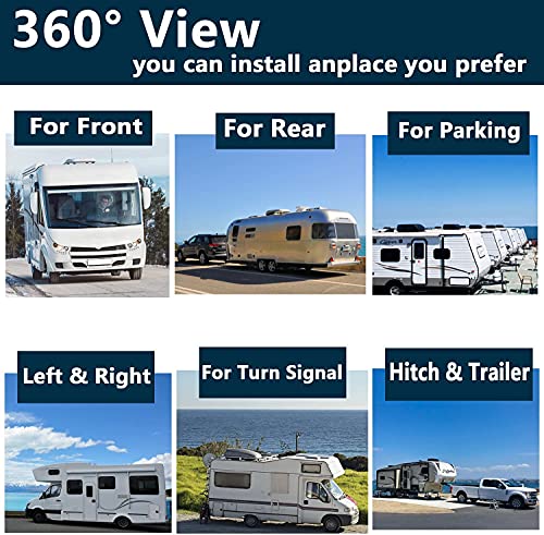 Image of Alarm Sensor 6 Split Large 10.1 inch 1080P Backup Camera Audio Monitor & Built-in 128GB DVR Dash Cam for RV Truck Trailer Rear Side Front Reversing View Wired System Waterproof Avoid Blind Spot