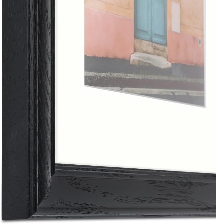 ArtToFrames 8.5x11インチ ブラックステインオンレッドオーク写真フレーム 2インチシングルライトクリームマット付き、