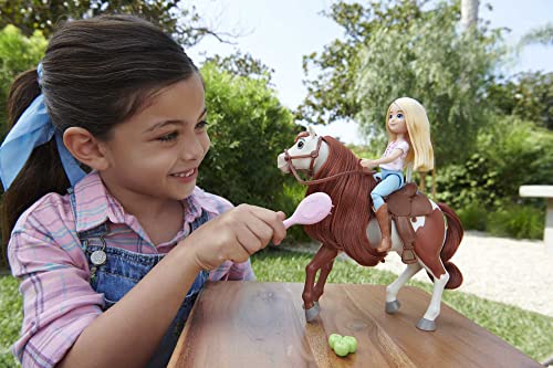 Dreamworks Spirit Spirit Rescue Ranch Abigail y Boomerang Muñeca con caballo de juguete y accesorios, regalo para niñas y niños +3 años (Mattel HFB91)