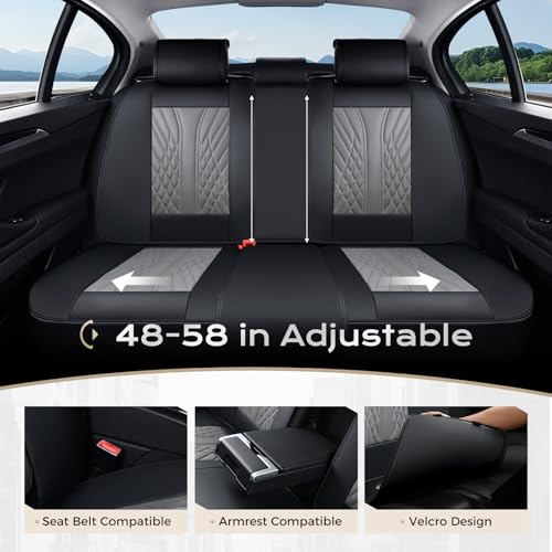 Image of Coverado Car Seat Covers, Car Seat Covers Front Seats, 2-Pack Front Seat Cover, Nappa Leather Waterproof Seat Covers, Car Seat Protectors, Automotive Seat Covers Universal Fit for Most Vehicles