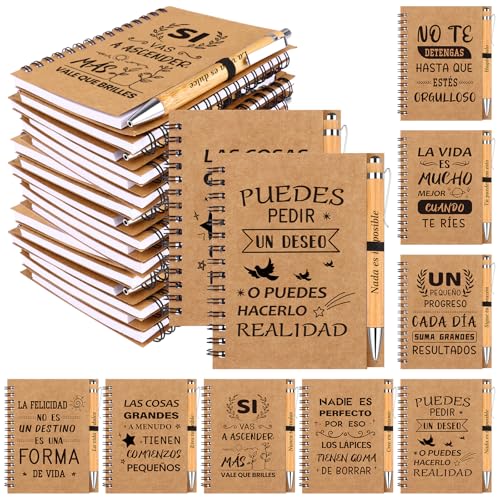 Carnets de motivation chrétienne avec stylos, cadeau enseignant