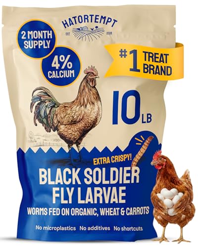 Hatortempt 10lb Black Soldier Fly Larvae for Chickens Feed for Laying Hens